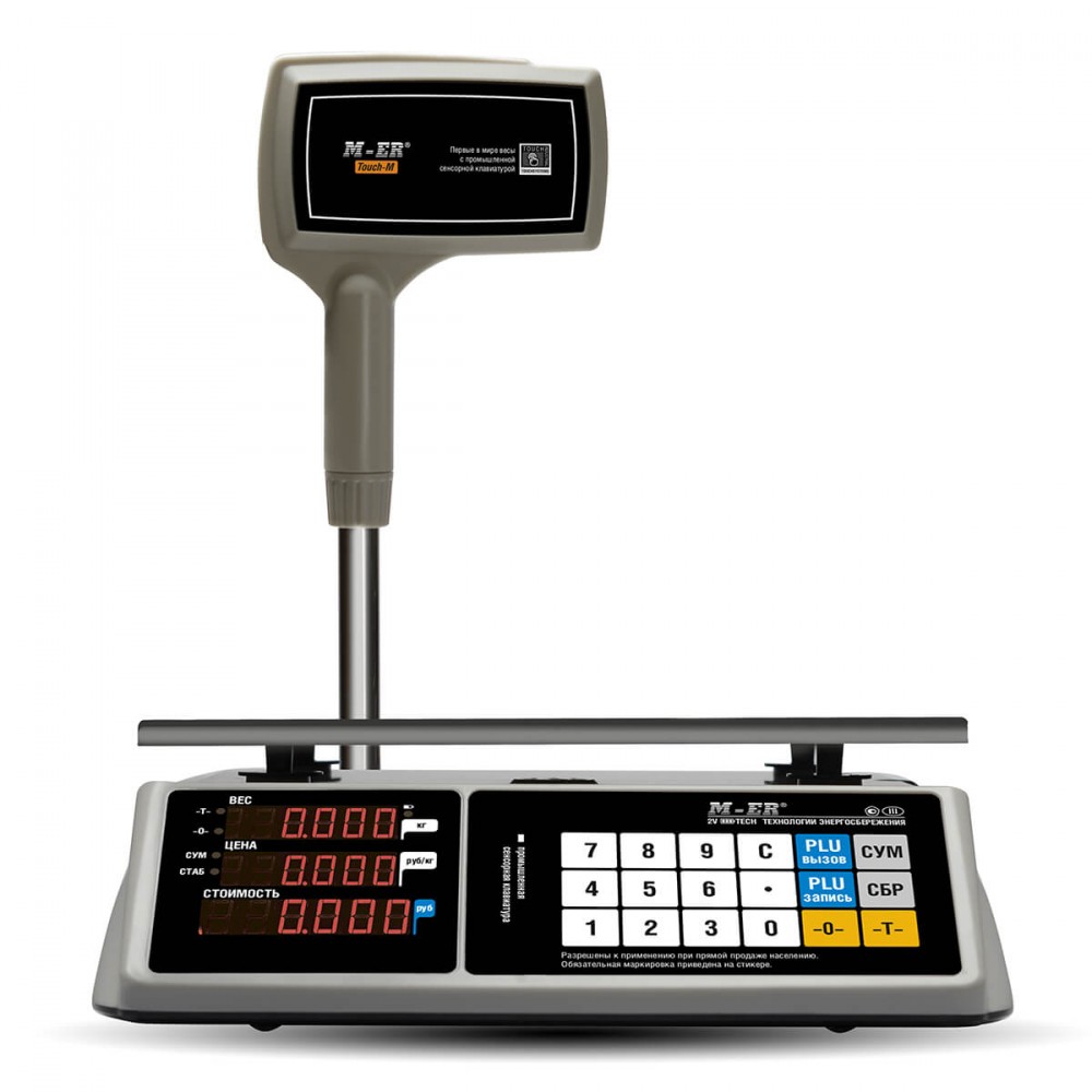 Торговые настольные весы M-ER 328 ACPX-32.5 "TOUCH-M" LED RS232 и USB